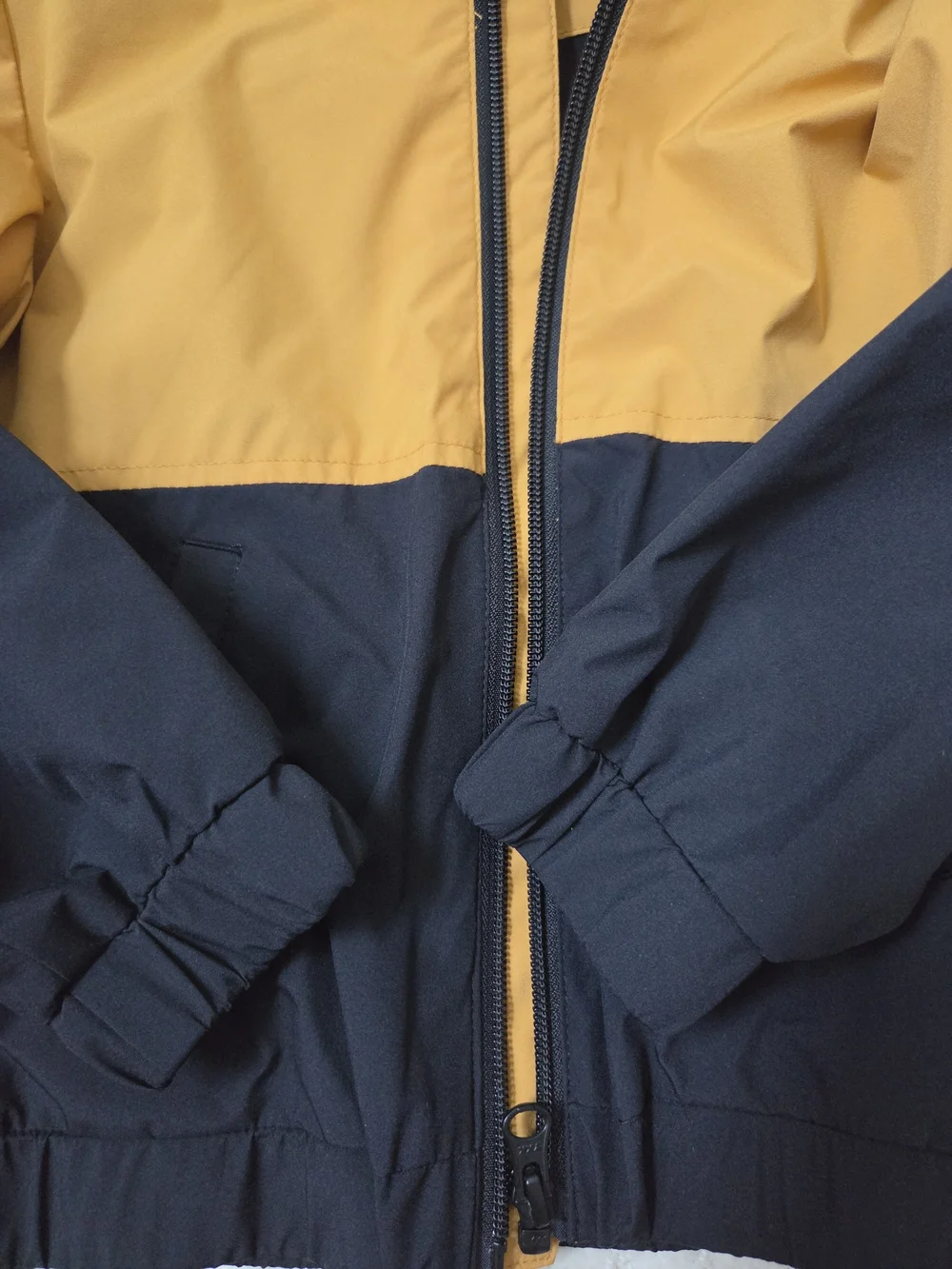 Kids Two-Tone Hooded Windbreaker Jacket - Yellow/Black